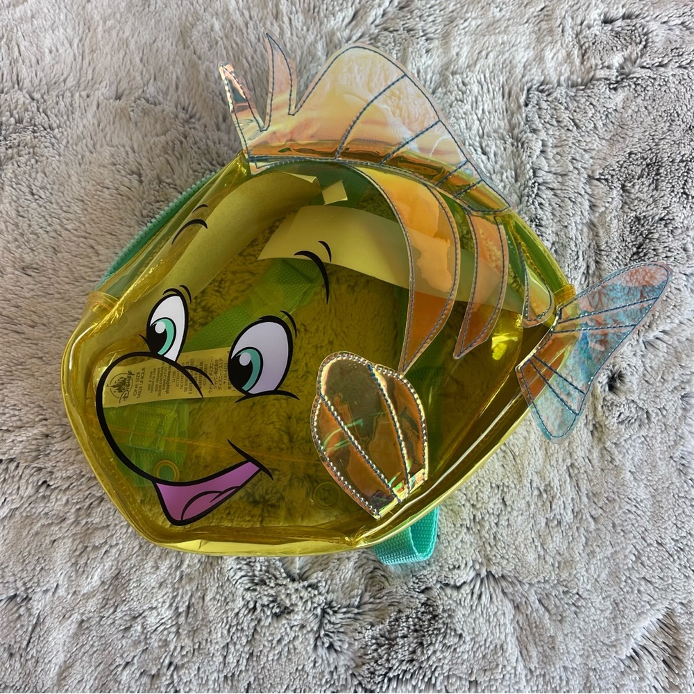 Disney Retired Flounder Backpack with Teal Straps